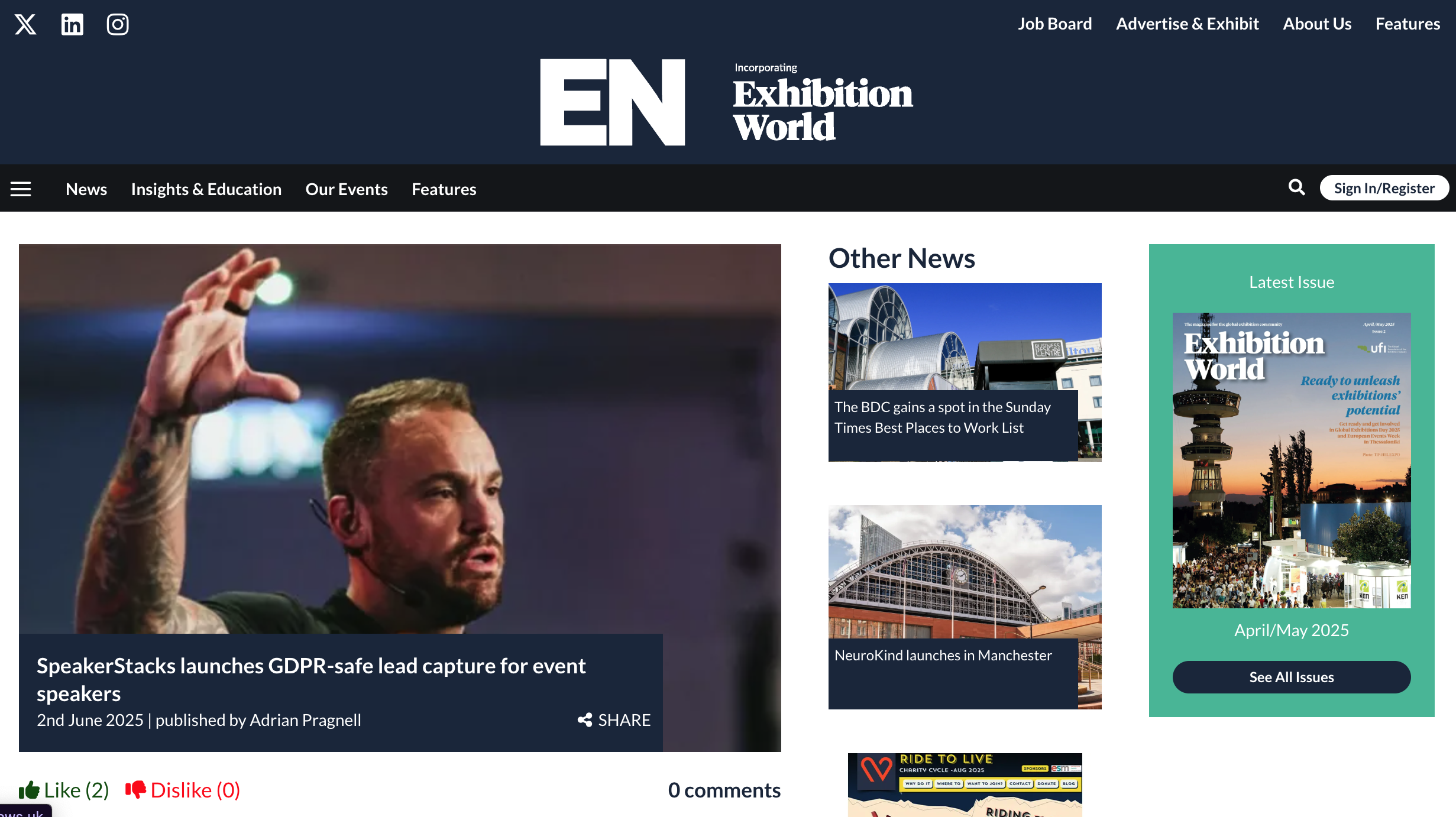 SpeakerStacks Featured in Exhibition News!